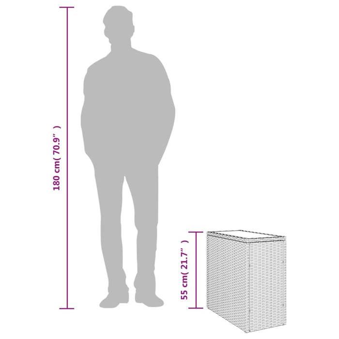 VidaXL Table d'Appoint de Jardin avec Dessus en Verre, Table Basse avec Pieds, Meuble de Terrasse Patio Extérieur, Noir 365982