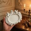 Embossed Jewelry Tray, Vintage Small Trinket Holder Dish for Rings, Necklaces, Bracelets, Keys, Decorative Dresser Storage Organizer Tray for Women,