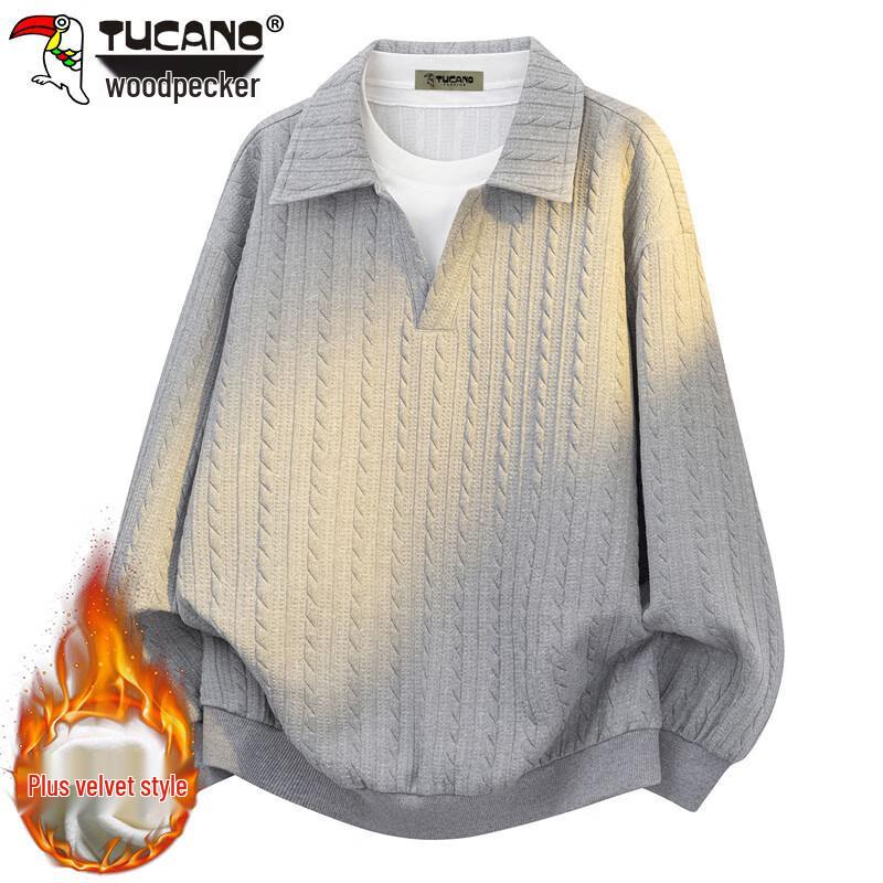 TUCANO Men's Faux Two-Piece Lapel Polo Pullover