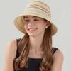 Hollow Out Sunshade Basin Cap Breathable Colorful Striped Fisherman Hat Knitted Bucket Hat  Travel