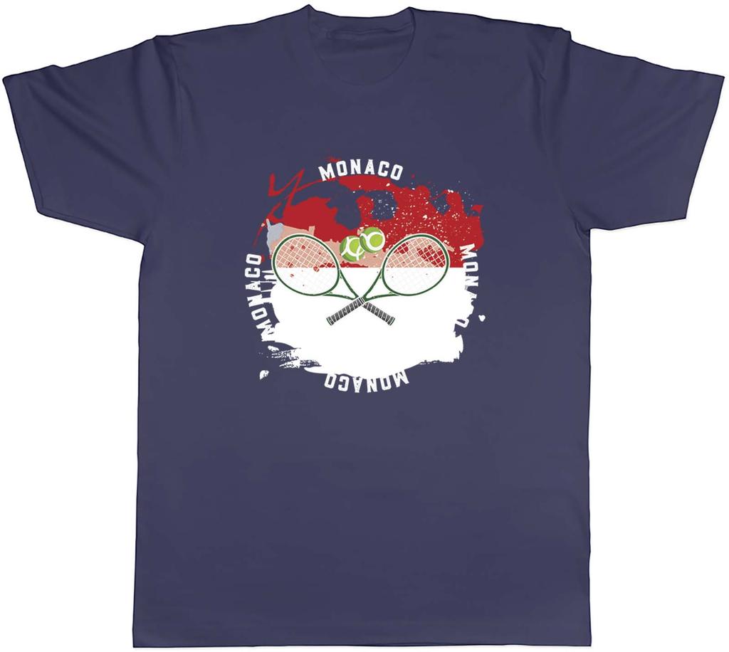 Tennis Sports With Monaco Flag Mens Unisex TShirt Tee Gift