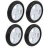 Uxcell White Plastic Wheels with Tires, 140mm Diameter, 6x22mm, Pack of 4