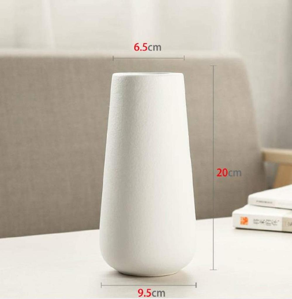 White Ceramic Vase, Nordic Japanese Vase, Flower Pot, White Nordic Pottery, Antique Style, Large