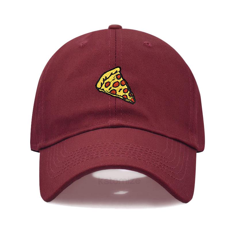 Pizza Embroidered Baseball Cap for Women Men Fashion Adjustable Soft Cotton Dad Hat Unisex Classic Golf Caps