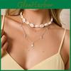Beach Sun Shell Necklace Multilayer Geometric Alloy Summer Jewelry For Women