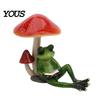 Funny Office Desk Accessories Drunk Frog on The Toilet Decor, Sculpture Tabletop Realistic Statue Cute Resin Desktop Ornament for Home Bathroom