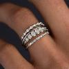New Accessories Gold-plated Zirconia Set Four-piece Women's Ring Fashion Set Hand Jewelry