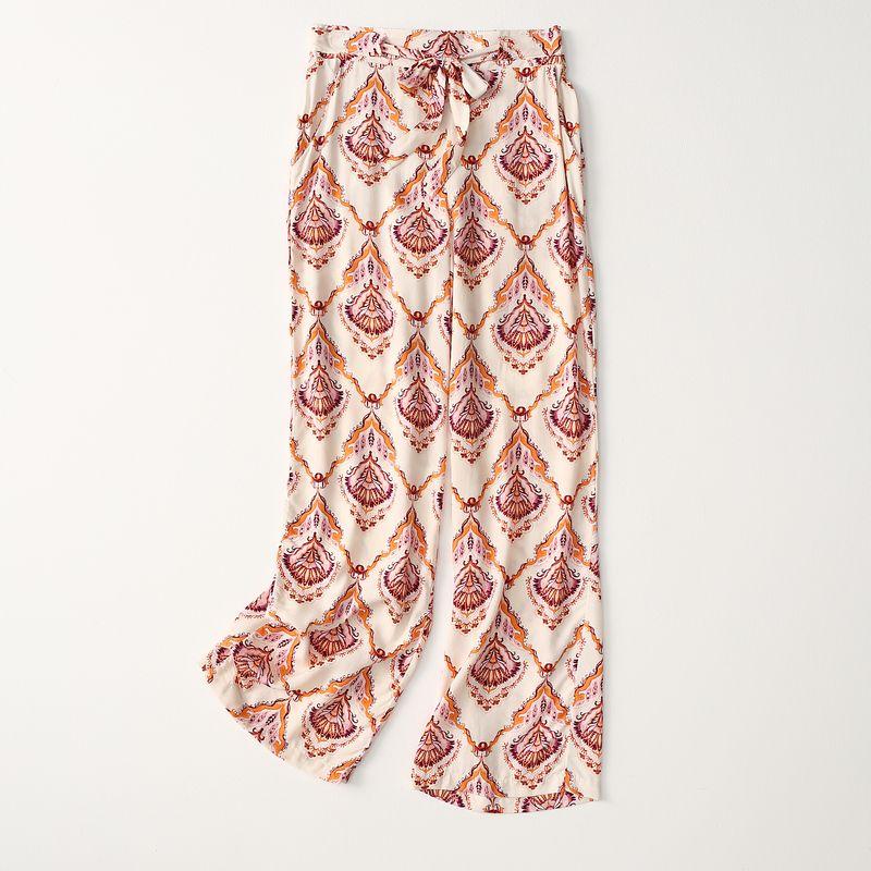 

Export Export Loose Comfort Printing Cotton Silk Loose Pants Plus Size Ladies Rayon Straight-leg Casual Pants Plus Size Women s Pants Rice bottom Print Eurocode-EEEG