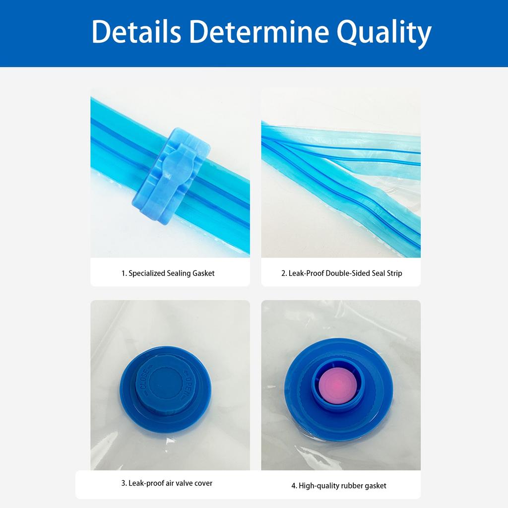 Vacuum Storage Bags Thickened Transparent Space Saver Bags for Clothes Bedding and More with Hand Pump Included Set of Multiple Sizes