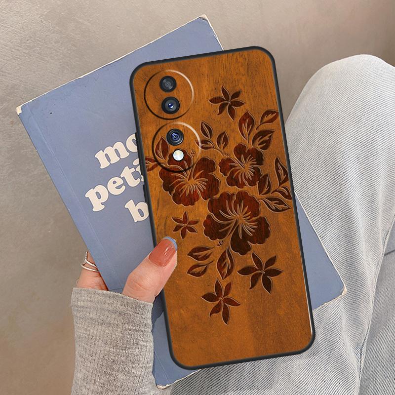 

Beach Hawaiian Faux Koa Wood Case For Honor Magic 8 Pro 5 6 7 Lite Cover For Honor 400 200 90 70 50 X8a X8b X9a X9b X9c Honor 400 Pro