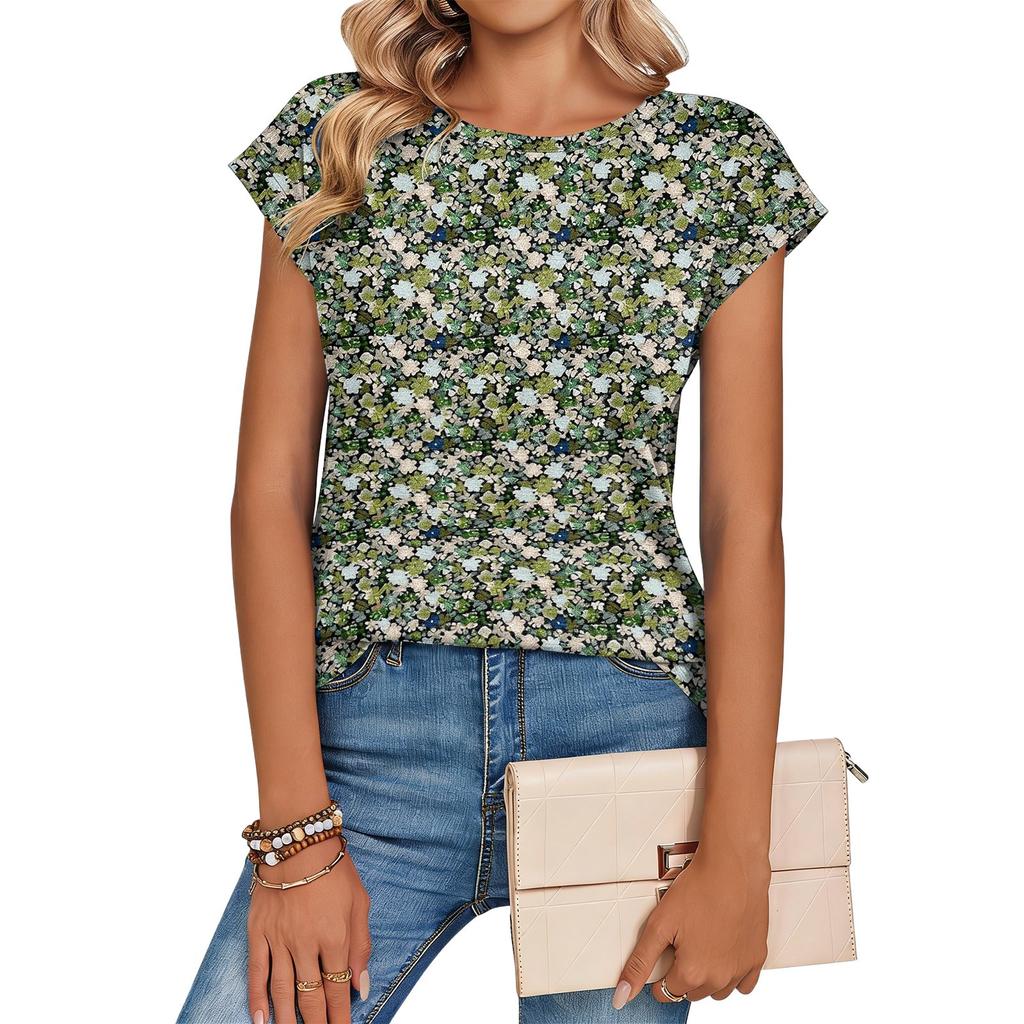 Women's Loose-Fit Fashionable Casual Retro Print T-Shirt