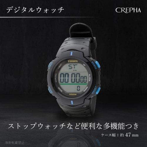 Klefer Men's Digital Watch, Waterproof, Stopwatch, Urethane Strap, Black, TS-D153-BL