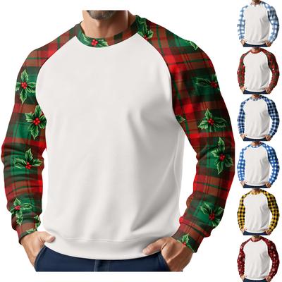 Herren Weihnachts-Raglan-Rundhals-Fleece-Sweatshirt