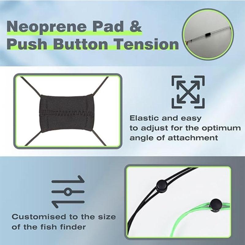 Bungee Strap for Travel Fish Finders Cover Strap Elastic Bungee Securely Fit Up To 18in Screen Fishing Graph Cover Strap