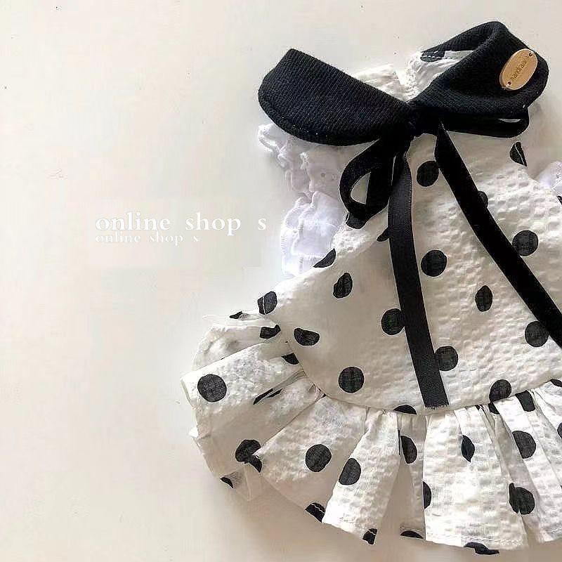 Polka Dot Dress Small Dogs Bichon Poodle Shih Tzu Teddy Cat Pet Clothing Soft Fleece Outfit
