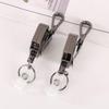 AntiCorrosion Alloy Keychain Retractable Square Hook Carabiner Badges Holder for Easy Item Retrieval in Work Travel Home