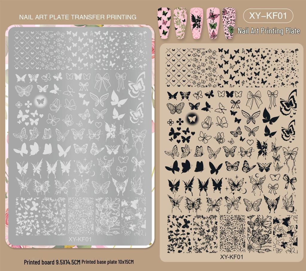 New Style Cross-Border Nail Art Stamping Template: Floral, Lace & Plaid Designs