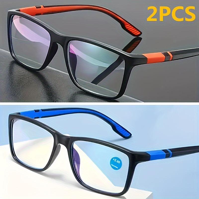 2pcs Sports-Style Blue Light Blocking Reading Glasses for Men Ultra-Lightweight for Seniors Non-Slip