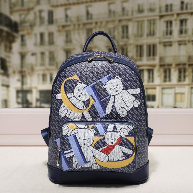 

Cute Bear Print Design Shoulder Bag Simple Women s Travel Backpack Large Capacity Design College Style length 25cm, width 11.5cm, height 28cm