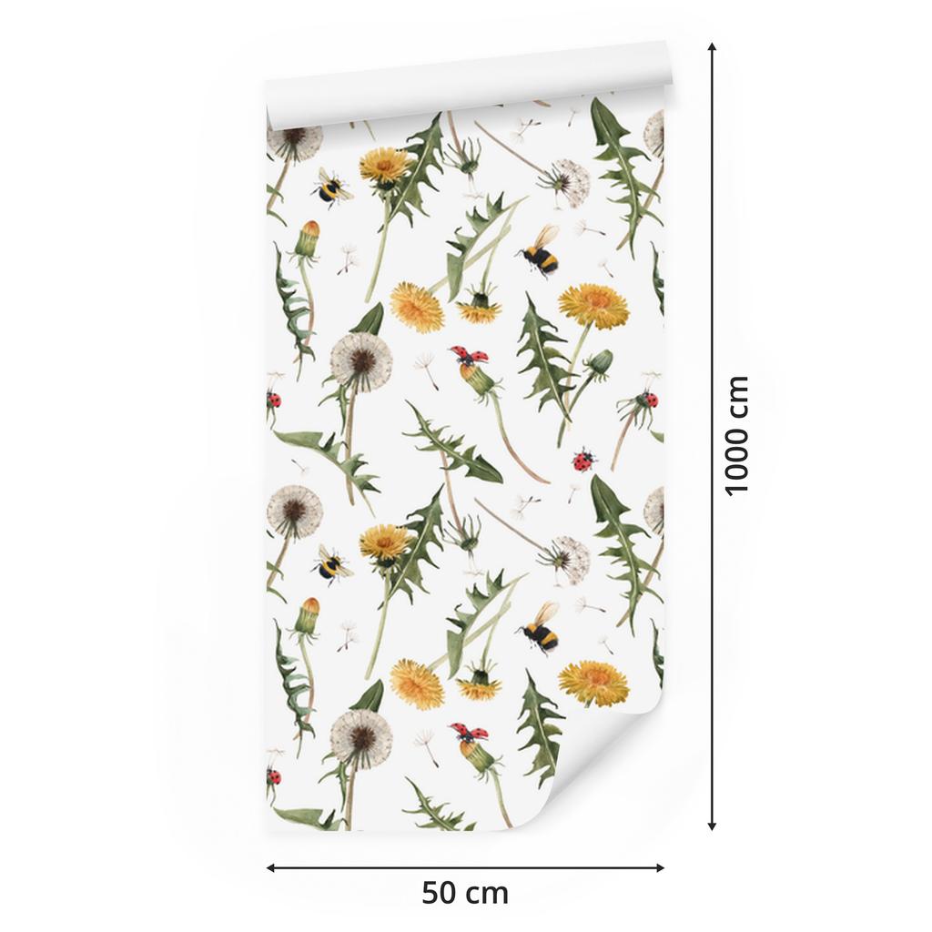 Dandelion Flowers Wallpaper for Living Room and Bedroom 50x1000