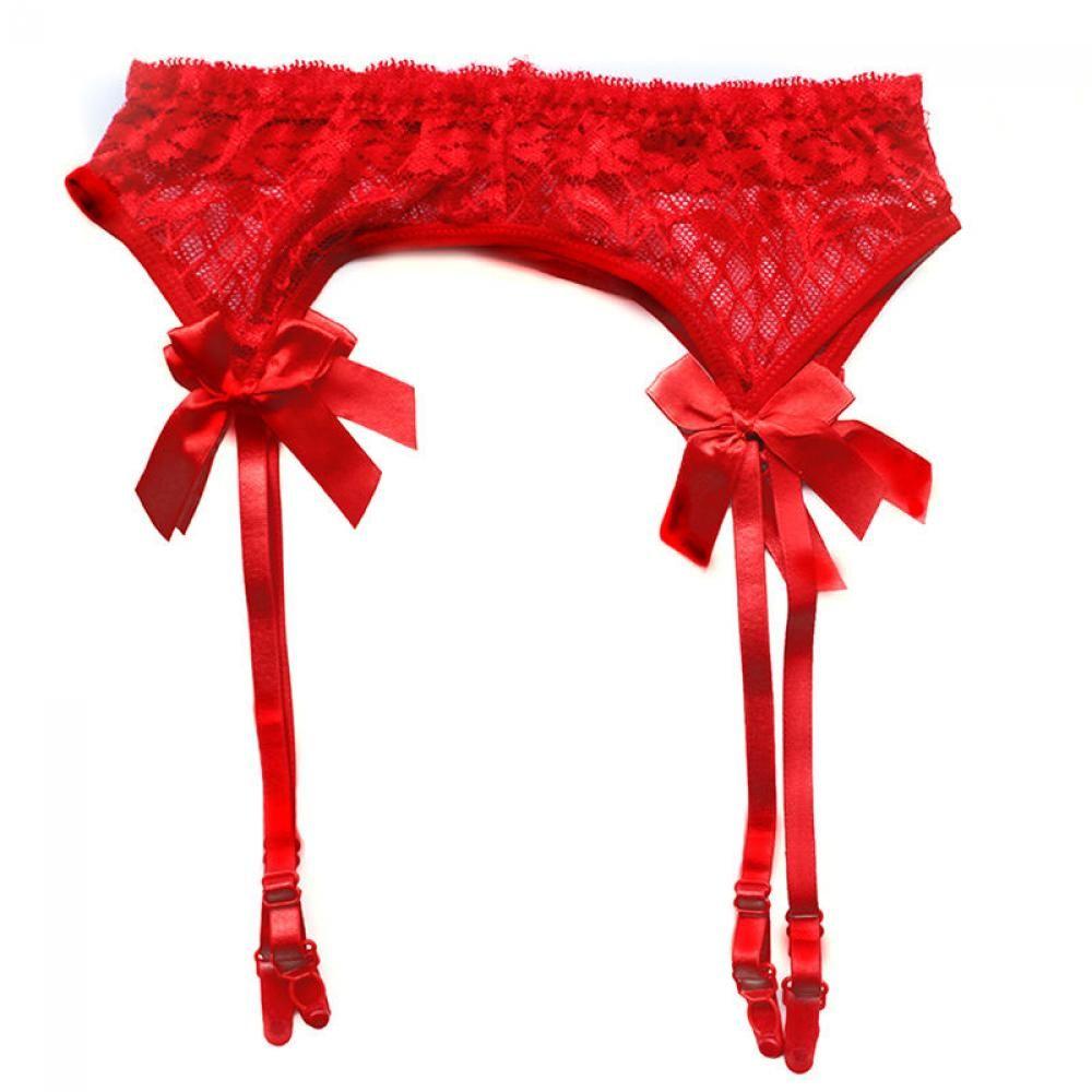 Sexy Sheer Suspender Women's Belt Lace Garter Stockings Bowknot