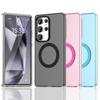 Magnetic Wireless Charging Case For Samsung Galaxy S25 Ultra S24 FE S23 Plus  Cover Candy Colors Transparent Back Shell Coque