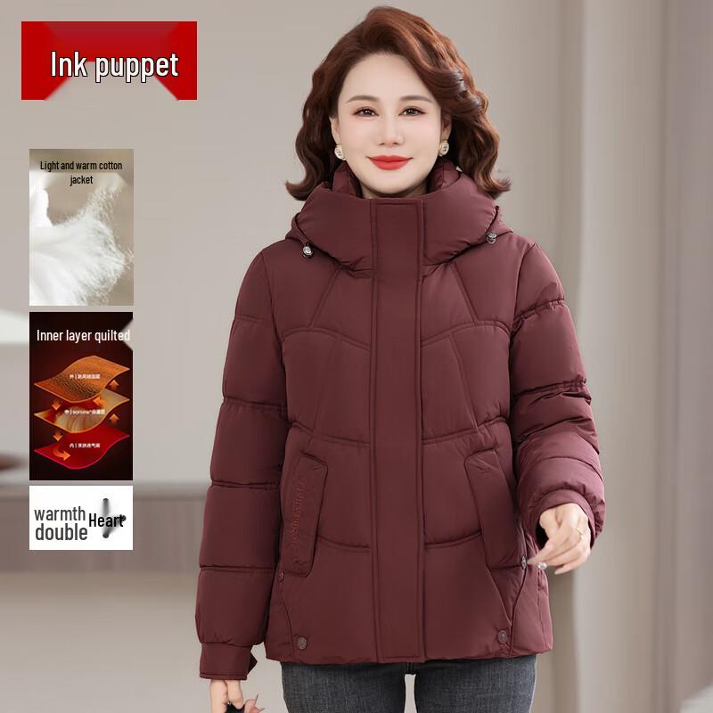 Mo'ou Women's Hooded Winter Padded Short Coat