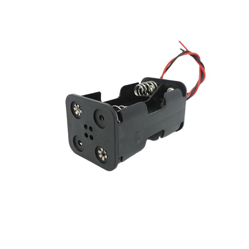 10pcs 4 Solts AA Battery Holder 6V 1.5V for AA Batteries Black Plastic Storage Box Case Dual Layers with 2pin Cable Connector