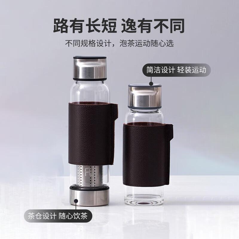 FUGUANG FU+ Classic Single-Layer Glass Brewing Cup with Leather Sleeve
