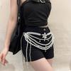 Fashionable Imitation Pearls Flower Waist Chain Belt Imitation Pearls Texture Perfect for Enhancing Party Outfits