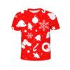 Kids Clothes Funny 3D Merry Christmas Print T Shirt Casual Short Sleeve T Shirts for Boys Girls 2-10Y Xmas Gift for Children Top