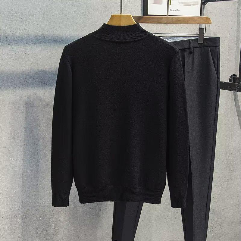 2022 Men's Slim Fit High Neck Wool Sweater - Autumn/Winter Casual Long Sleeve Base Layer