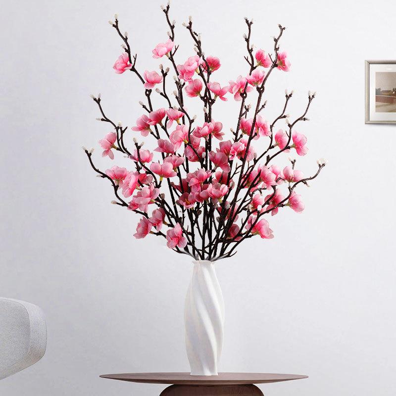 4pcs Artificial Plum Blossom Bunch Set, Realistic Plastic Flowers for Home, Office & Party, No Vase Included, Artificial Flowers