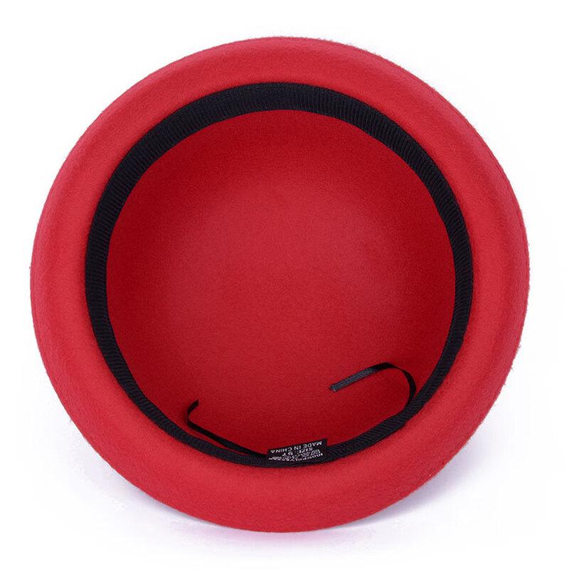 ZHENYUEQI Parent-Child Imitation Wool Felt British Round Top Hat