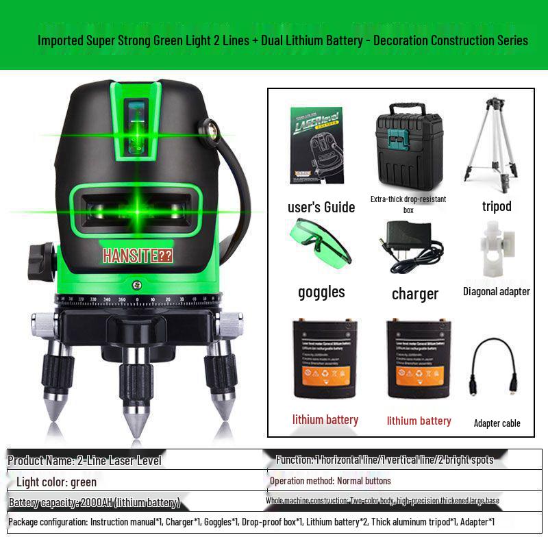 Nivel Láser Verde y Azul Infrarrojo Automático de Alta Precisión - 2, 3 o 5 Líneas