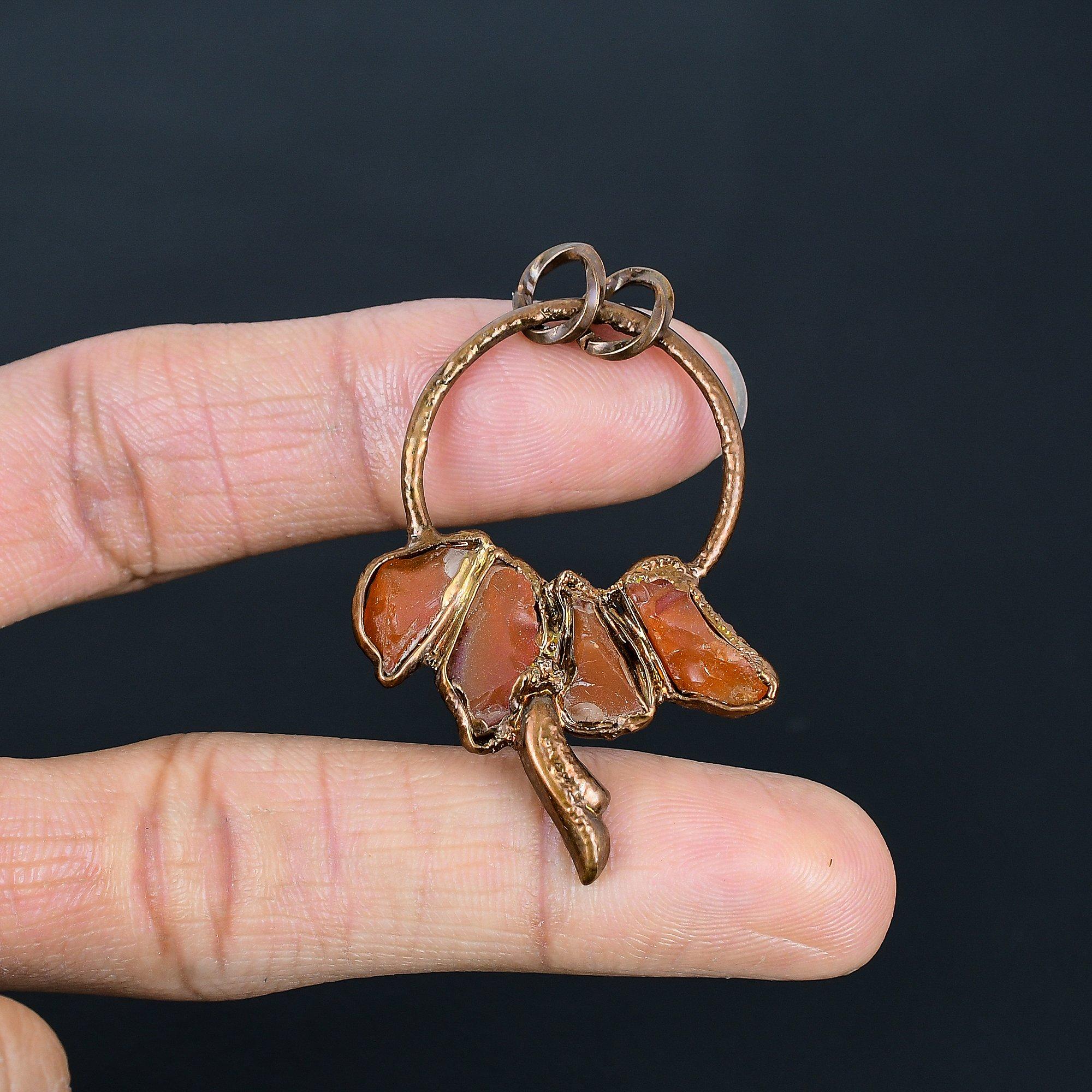 

Сердолик Медь Гальванопластика Подвеска, Подвеска из драгоценного камня ручной работы, Подарки для жены Совершенно новая подвеска 2.55 Inches