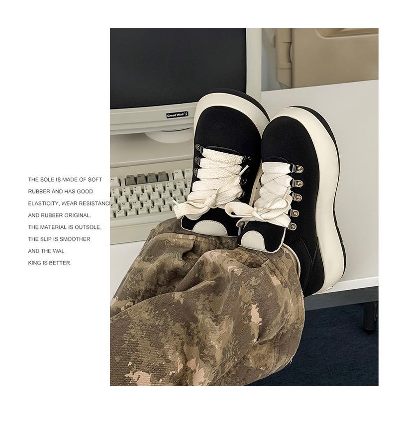 Herren Hässlich-Süße Lässige Brotschuhe: Sneaker mit dicker Sohle, höhenverstärkend, runder Zehenpartie, niedrig geschnitten zum Schnüren für Frühling und Sommer (208).