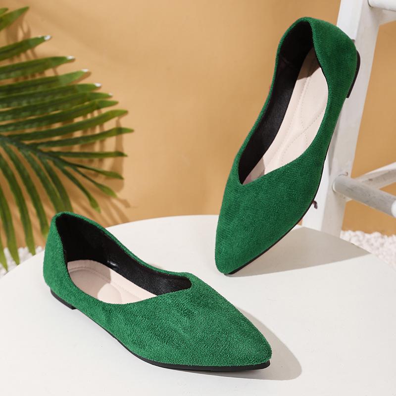Fashion Comemore Pointed Toe Fashion Women Flats Casual Suede Solid Ciolor Slip on Shoes for Women Soft Sole Shallow Lightweigh Loafers
