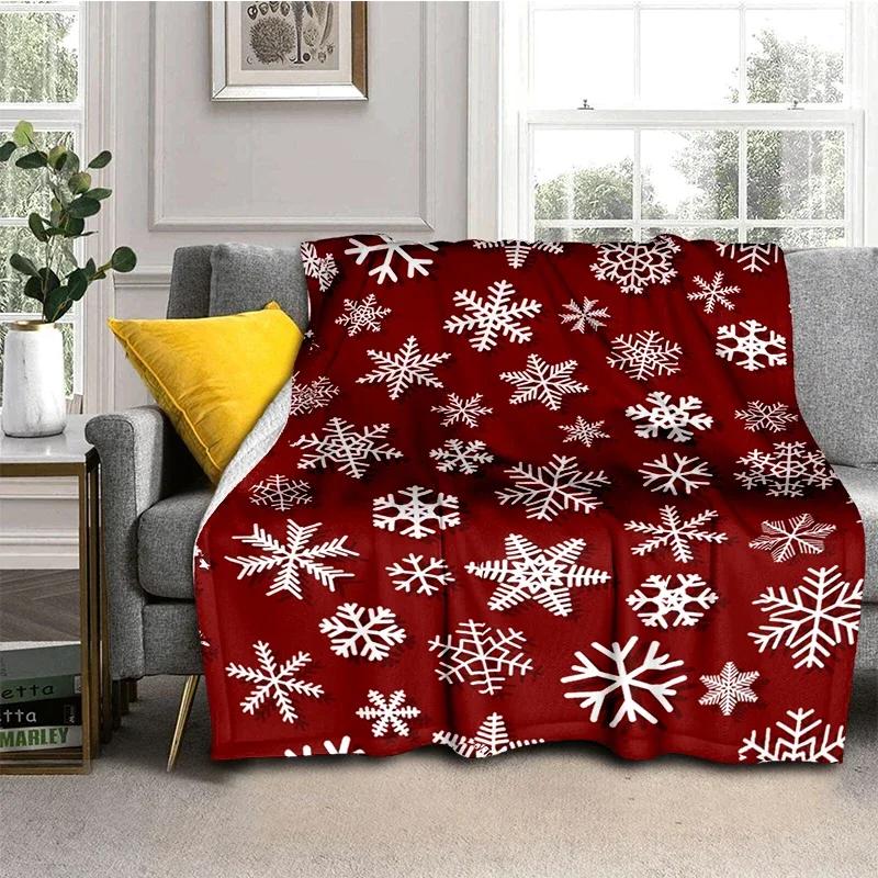 Christmas Printed Flannel Throw Blankets, Soft, Warm, Living Room, Bedroom, Bed, Sofa, Couch Gifts, Dropshipping