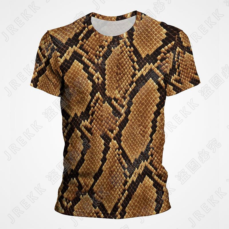 Summer 3D T-shirt Snake Skin Textures T Shirt Men Women Horror Snake Pattern Print Tshirt Goth Fashion Streetwear Tee Clothes