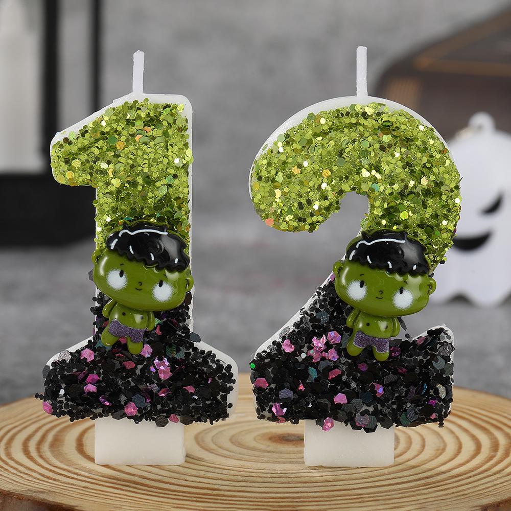 Hulk-Themed Birthday Number Candles - Cute, Funny Party Decorations