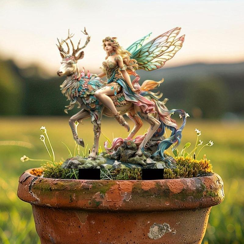 Weather Resistant Acrylic Stake Durability Acrylic Forest Fairies Yard Stake Modern Outdoor Home Decoration