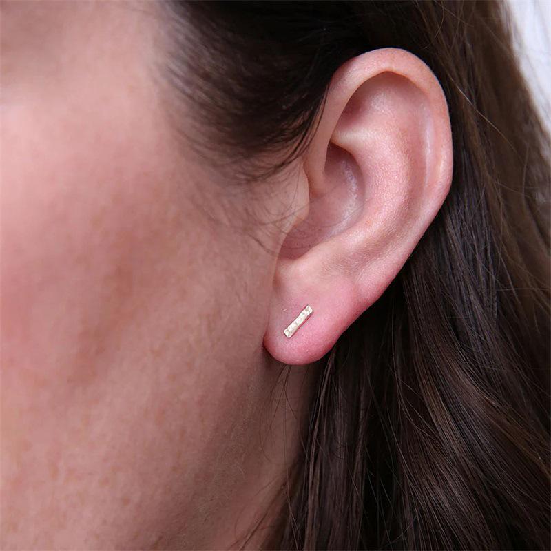 Korean Style Titanium Steel Geometric Earrings - European & American Stainless Steel Stud Jewelry.