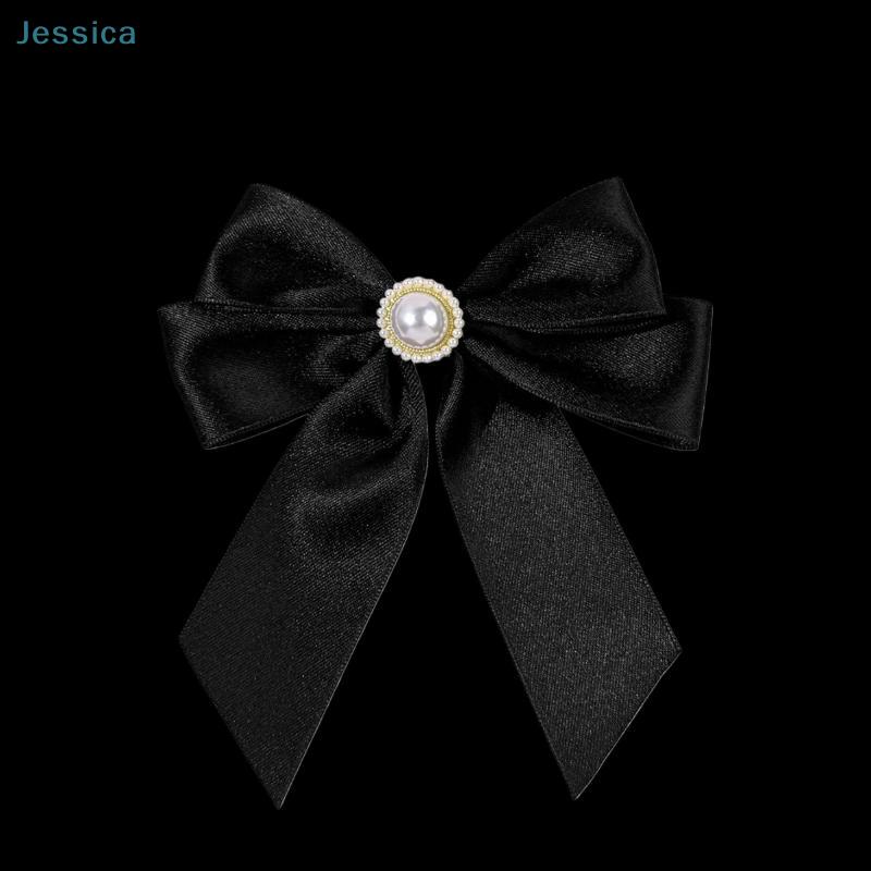 Elegante Satin Imitation Perlen Schleife Brosche Krawatte Bluse Pullover Ausschnitt Accessoire College Stil Jk Dekoration Brosche Pin