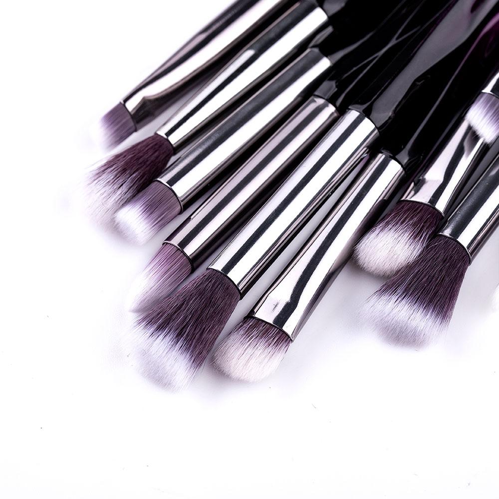 10pcs Eyeshadow Makeup Brushes Set Foundation Powder Blush Eyeshadow Sponge Brush Wool Fiber Hair Cosmetic Tools