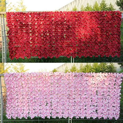0,5x1M Künstliche Blumen Wandpaneel 3D Hintergrund Künstliche Kirschblütenblatt Sichtschutzwand UV-beständige Blumenhecke