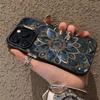 Luxury Blue Gold Mandala Phone Case for iPhone 17 Air 16 15 14 11 Pro 13 12 Mini Xs 8 7 Matte Bumper Shockproof Coque Cover