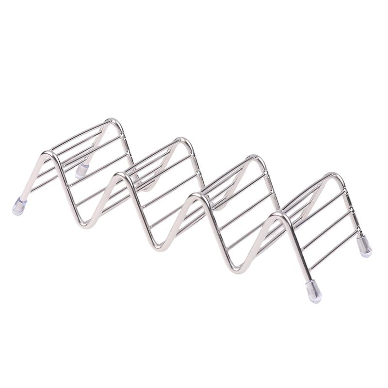 Taco Holder Mexican Pizza Roll Shelf Burrito Potato Chips Rack Shells Taco Rack Stainless Steel Creative Tableware Pancake Stand