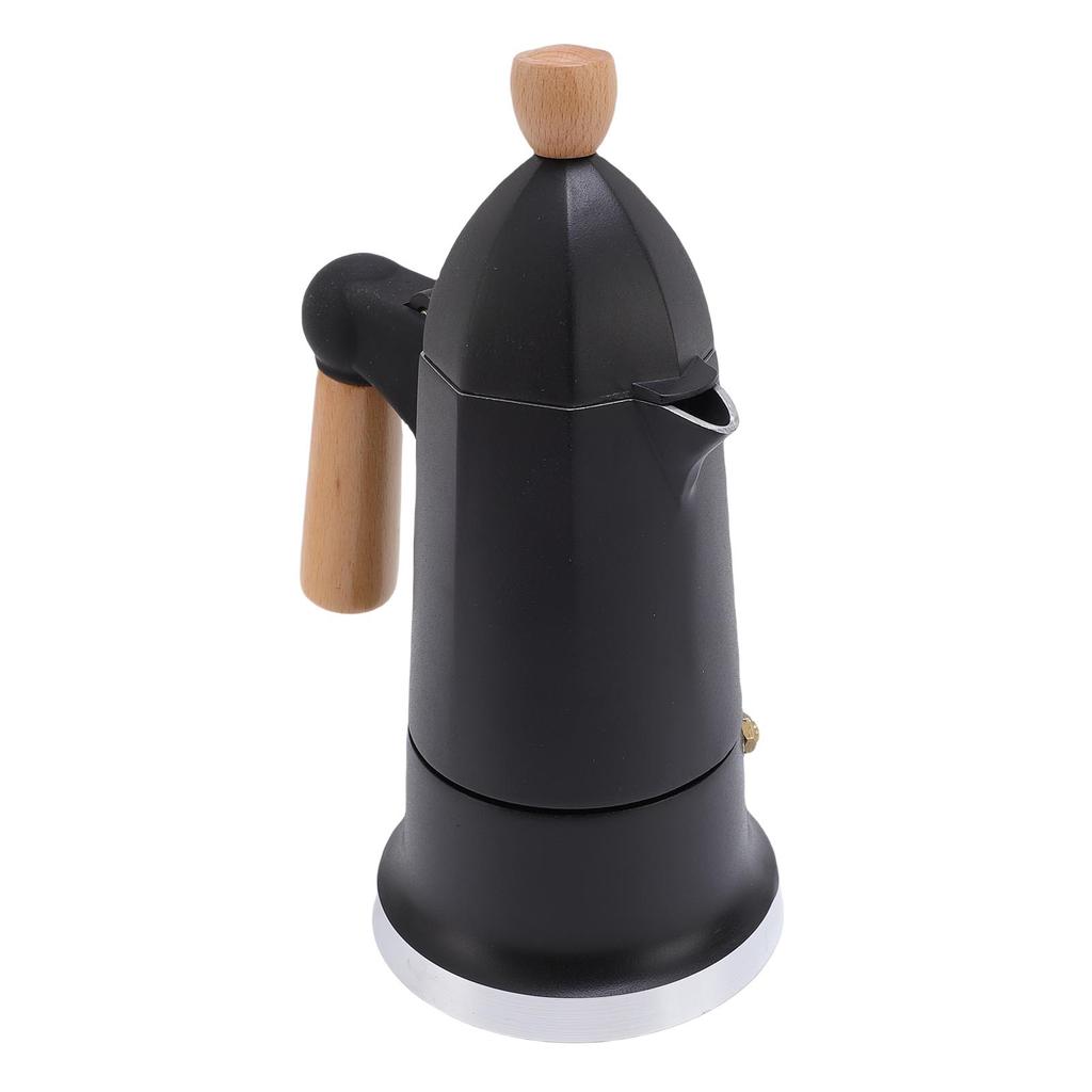 Stovetop Coffee Maker 3 Cups Single Valve Aluminum Alloy Percolator Coffee Maker Pot with Wooden Handle for Home Use