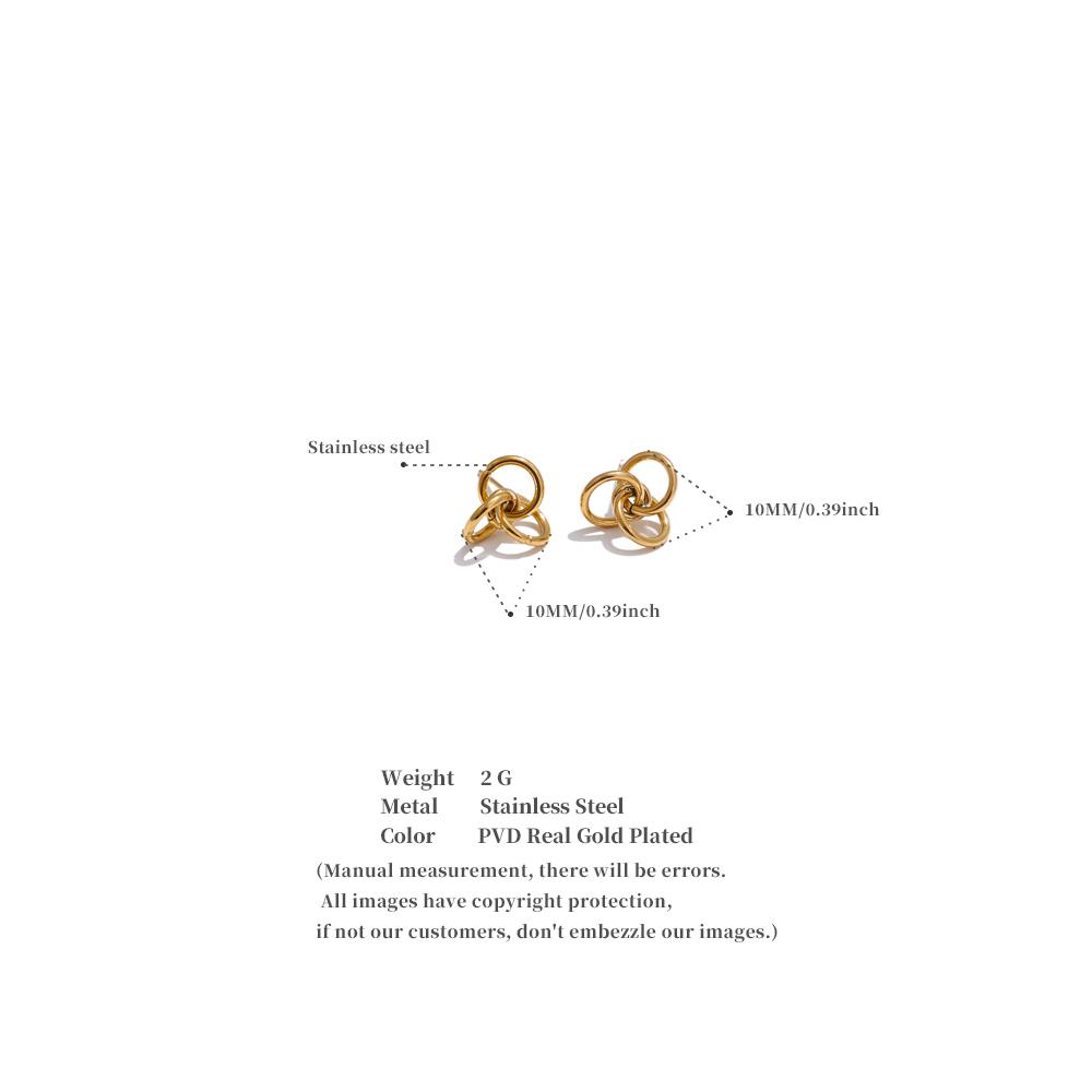 Eetit Stylish Unique Stainless Steel Circle Geometric Personality Stud Earrings PVD Plated Daily Young Charm Jewelry Wholesale